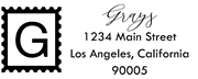Postage Stamp Solid Letter G Monogram Stamp Sample